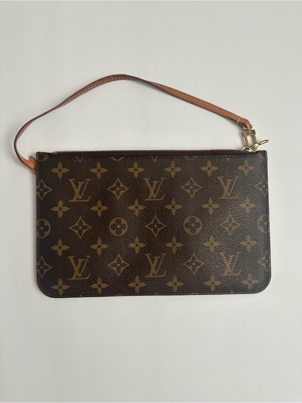 Louis Vuitton Monogram Canvas Wristlet in Brown and Tan
